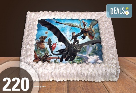 Голяма детска торта 20, 25 или 30 парчета със снимка на любим герой от Сладкарница Джорджо Джани - Снимка 3