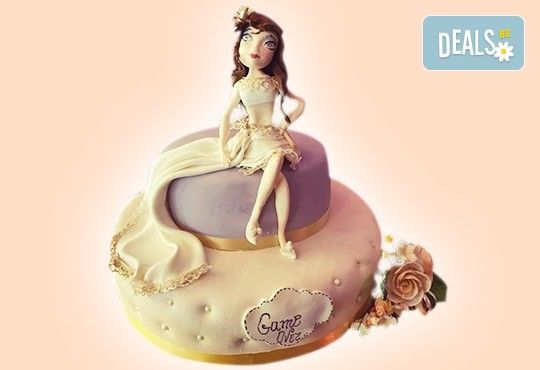 За Вашата сватба! Бутикова сватбена торта с АРТ декорация от Сладкарница Джорджо Джани - Снимка 30