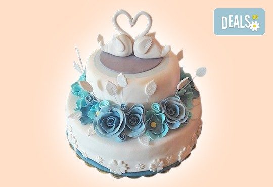 За Вашата сватба! Бутикова сватбена торта с АРТ декорация от Сладкарница Джорджо Джани - Снимка 27