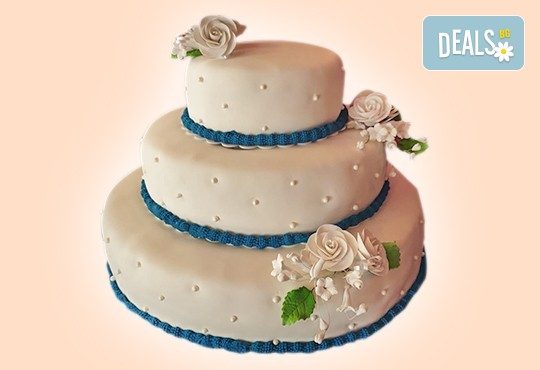 За Вашата сватба! Бутикова сватбена торта с АРТ декорация от Сладкарница Джорджо Джани - Снимка 29