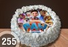 Детска торта с 8 парчета с крем и какаови блатове + детска снимка или снимка на клиента, от Сладкарница Джорджо Джани - thumb 4