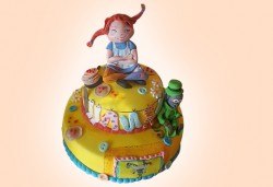 Смърфове, Миньони & Brawl stars! Голяма детска 3D торта 37 ПАРЧЕТА с фигурална ръчно изработена декорация от Сладкарница Джорджо Джани - Снимка
