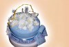 За кумовете! Празнична торта Честито кумство с пъстри цветя, дизайн сърце, романтични рози, влюбени гълъби или др. от Сладкарница Джорджо Джани - thumb 16
