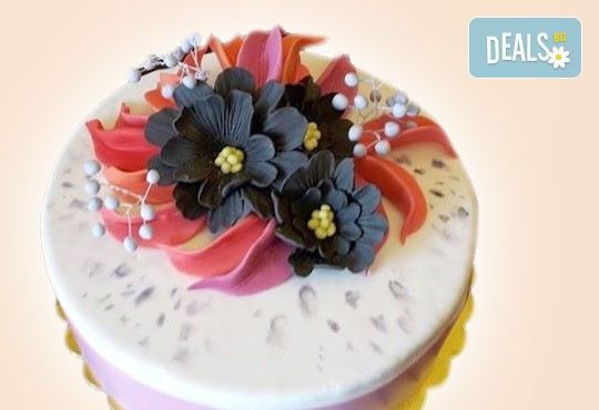 Торта с цветя! Празнична 3D торта с пъстри цветя, дизайн на Сладкарница Джорджо Джани - Снимка 6