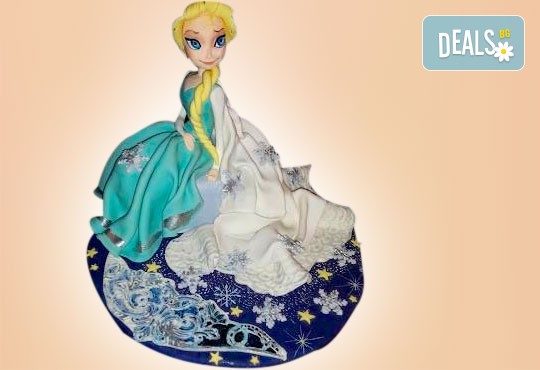 Елза и Анна! Тематична 3D торта Замръзналото кралство от 12 до 37 парчетата - кръгла, голяма правоъгълна или триизмерна кукла Елза от Сладкарница Джорджо Джани - Снимка 8