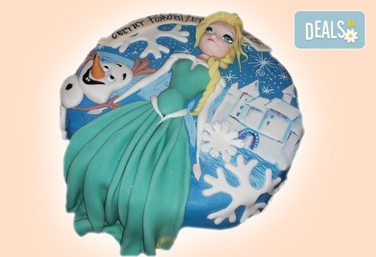 Елза и Анна! Тематична 3D торта Замръзналото кралство от 12 до 37 парчетата - кръгла, голяма правоъгълна или триизмерна кукла Елза от Сладкарница Джорджо Джани - Снимка 3