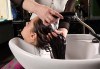Иновативна фотон лазер терапия за коса с ботокс, хиалурон, кератин, арган, измиване, флуид с инфраред преса и оформяне със сешоар в Женско царство в Младост 3 - thumb 3