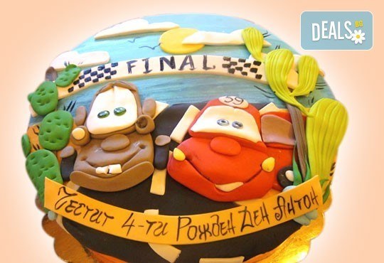 За момчета! Детска 3D торта за момчета с коли и герои от филмчета с ръчно моделирана декорация от Сладкарница Джорджо Джани - Снимка 8